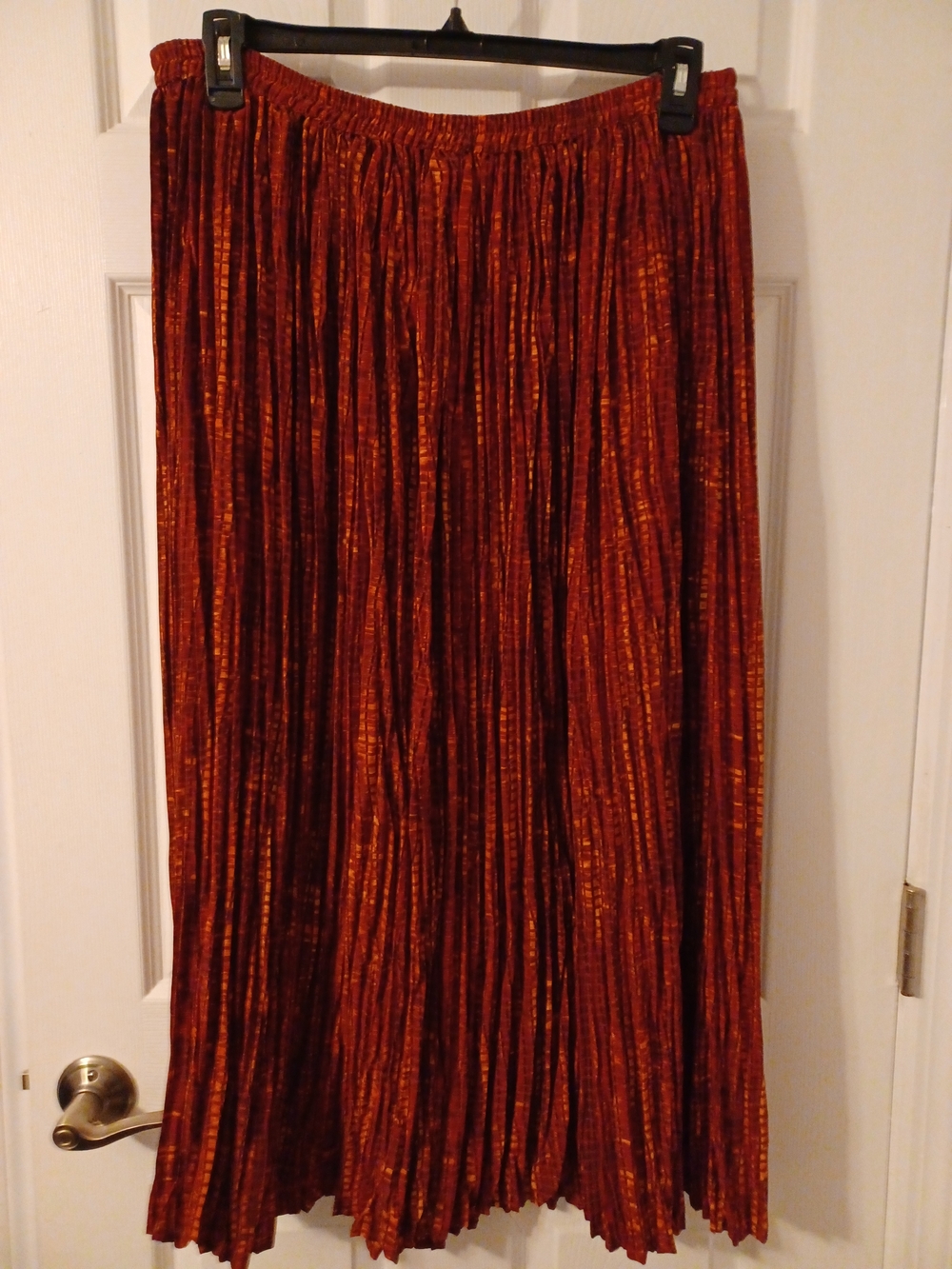 Coldwater Creek Metallic Rust Pleated Maxi Skirt